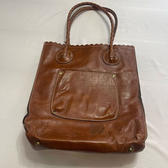 Patricia Nash Brown Tooled Leather Metallic Tote Bag - Picture 6 of 10